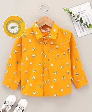 Babyhug Full Sleeves Shirt Multi Print - Yellow