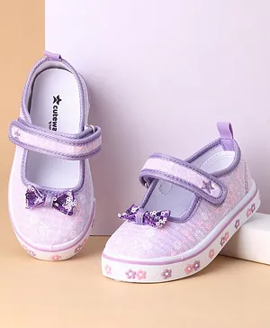 Cute Walk by Babyhug Casual Shoes With Bow Applique - Purple