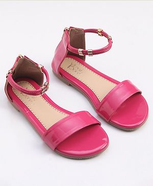 Hola Bonita Party Wear Back Zip Closure Sandal - Pink