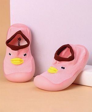 Cute Walk by Babyhug Sock Shoes Animal Design - Pink
