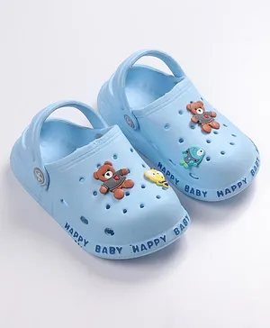 Cute Walk by Babyhug Slip On Clogs Bear Applique - Blue