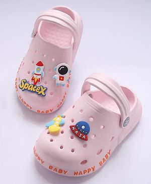 Cute Walk by Babyhug Slip-On Clogs Space-X Applique - Pink (Design May Vary)