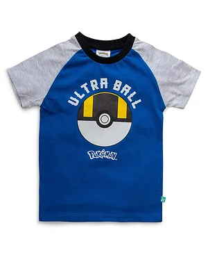 JusCubs Half Sleeves Ultra Ball Pokemon Featured T Shirt - Blue