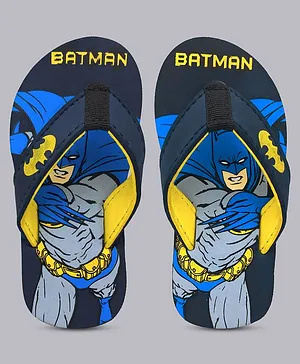 Kidsville Batman With Text Printed Flip Flops - Navy Blue