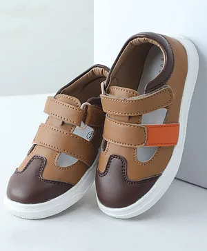 Tiny Bugs Velcro Closure Shoes - Brown