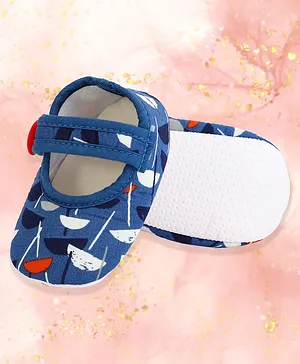 Coco Candy All Over Umbrella Printed Booties - Blue