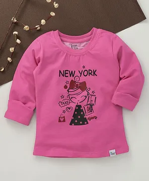 ROYAL BRATS Organic Cotton Full Sleeves New York Printed Tee - Pink