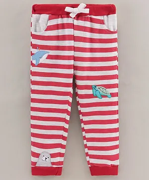 ToffyHouse Full Length Lounge and Track Pant Striped Print - Red