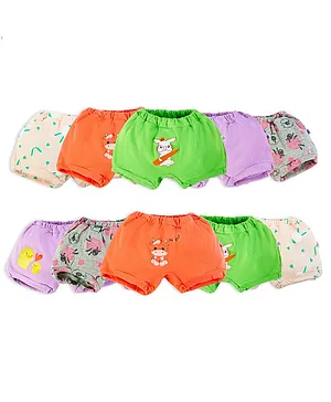 SuperBottoms Pack Of 10 Farm Animals Printed Bloomers - Multi Colour