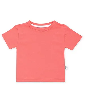 The Mom Store Half Sleeves Solid Tee - Pink