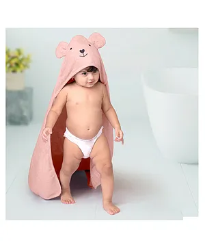 Theoni Bamboo Hooded Bath Towel - Peach