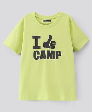 Pine Kids Biowash T-shirt with Chest Print - Green