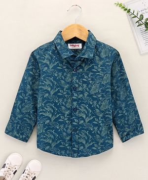 Babyhug Full Sleeves Shirt Leaf Print - Green