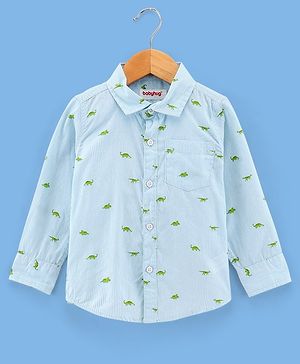 Babyhug Full Sleeves Shirt Dino Print - Blue