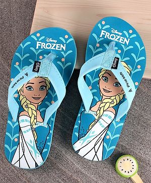Pine Kids Slip On Style Flip Flops Disney Frozen Print - Blue