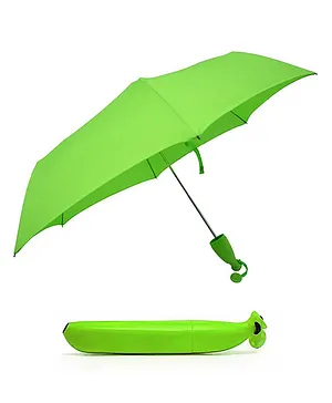 Mihar Essentials Banana Shape Folding Umbrella Rain Umbrella for Outdoor in Banana Shape- Green