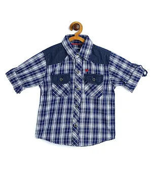 612 League Full Sleeves Checkered Shirt - Blue