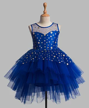 Toy Balloon Sleeveless Embellished Tulle Dress - Royal Blue