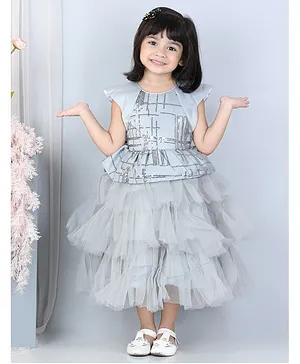WhiteHenz Clothing Cap Sleeves Sequin Embellished Party Dress - Grey