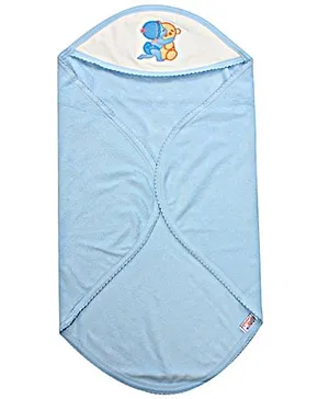 Tinycare Hooded Towel Super Baby Print - Blue