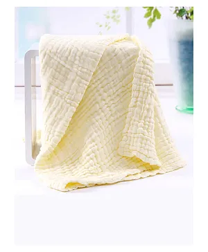 Mom's Home Baby Super Soft Absorbent Muslin 6 Layer Wash Towel - Yellow