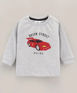 Ollypop  Full Sleeves Tshirt Car Print - Grey