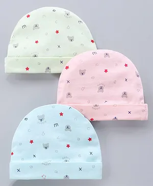 Simply Cotton Caps Teddy Print Multicolour - Diameter 10 cm