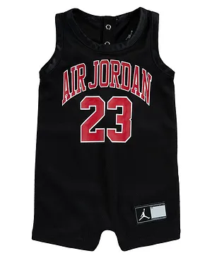 Jordan Sleeveless Air Jordan 23 Print Romper - Black