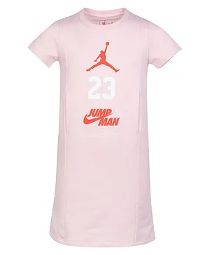 Jordan Half Sleeves Jumpman Printed Elevated Classics Dress - Peach