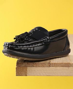 Cute Walk by Babyhug Slip On Solid Formal Shoes with Tassel - Dark Blue