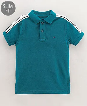 Tommy Hilfiger Half Sleeves Solid Slim Fit T-Shirt - Green