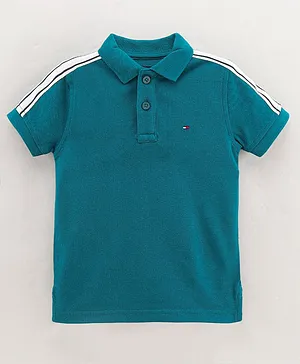 Tommy Hilfiger Cotton Knit Half Sleeves T-Shirt Stripes - Blue
