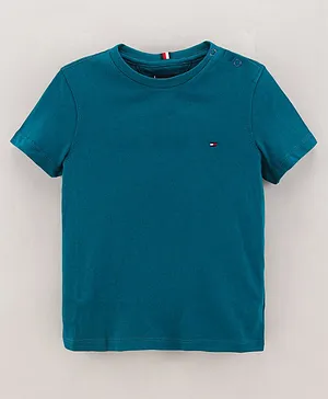Tommy Hilfiger Half Sleeves Solid Color Slim Fit T-Shirt - Green