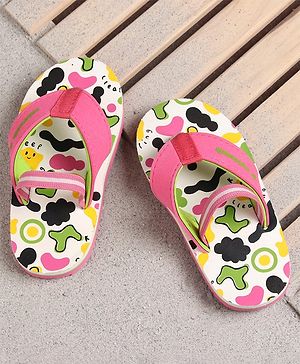 Cute Walk by Babyhug Flip Flops Multi Print - Pink