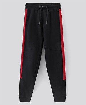 Pine Kids Full Length Bio Washed Cotton Knit Solid Lounge Pant - Black