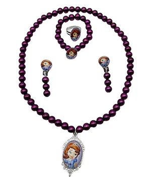 SYGA Children's Colorful Necklace Spot Jewelry Set Pack of 4 - Puple