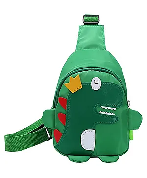SYGA Children's School Sling Chest Bag Dinosaur Cartoon Backpack  - Green