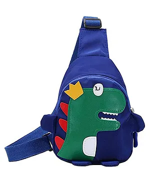 SYGA Children's School Bag Dinosaur Cartoon Backpack Nylon Kids Sling Chest Multi-Purpose Bag for Toddlers Kids - Blue