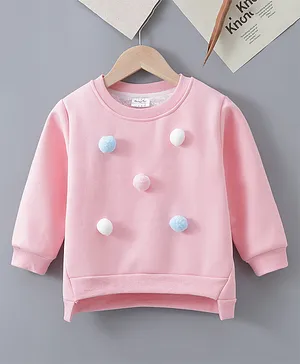 Kookie Kids Full Sleeves Winter Top 3D Design - Pink