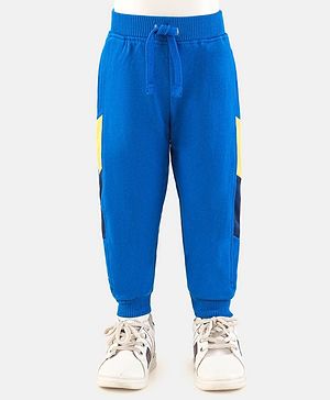 Babyhug Cotton Full Length Solid Colour Lounge Pant - Blue