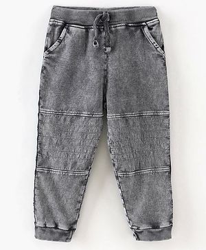 Babyhug Full Length Cotton Solid Lounge Pants - Grey