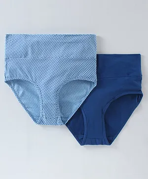 Bella Mama Ecojiva Finish Panties Solid & Polka Print Pack of 2 - Blue