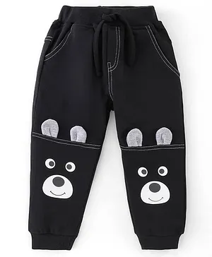 Kookie Kids Full Length Bear Face Graphic & Ear Applique Lounge Pant - Dark Navy