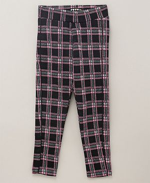Vitamins Full Length  Check Trousers- Pinki