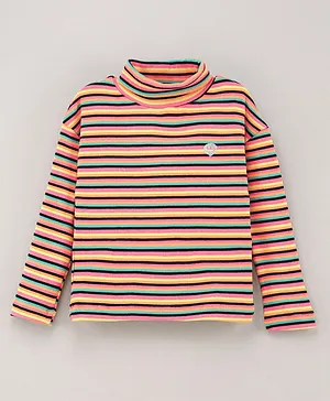 Vitamins Full Sleeves Yarb Dyed Ribbed Top Stripes Print- Multicolor