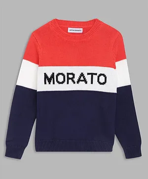 Antony Morato Full Sleeves Colorblocked Sweater - Blue