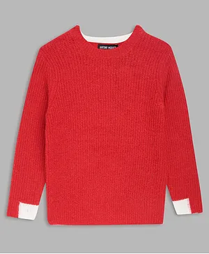 Antony Morato Full Sleeves Solid Sweater - Red