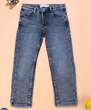 Little Jump Solid Straight Fit Jeans - Dark Blue