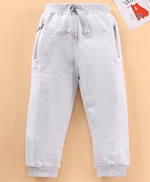 Babyhug Cotton Full Length Solid Color Lounge Pant - Grey