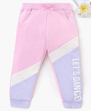 Babyhug Full Length Cotton Lounge Pants Learn Dance Print - Pink